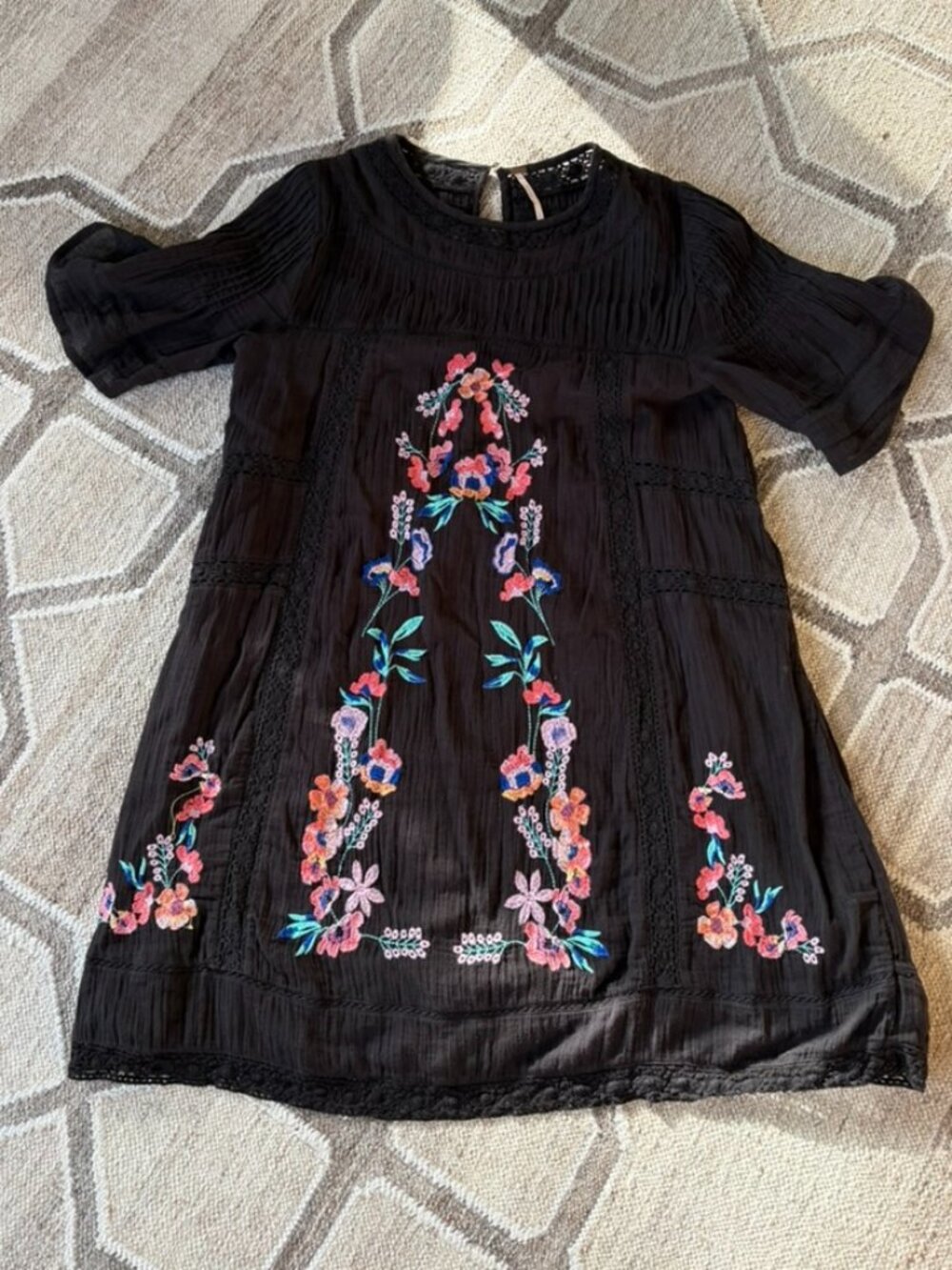 Free People Perfectly Victorian Embroidered Dress, Small